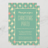 Retro Vintag Mitte Jahrhundert Moderne Sterne Aqua Einladung (Vorne/Hinten)