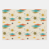 Retro Vintag Mitte Mod Atomzeitalter  Geschenkpapier Set (Vorderseite)