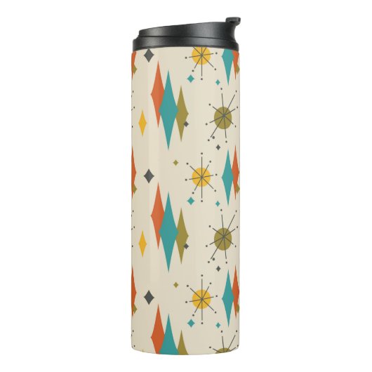 Retro Vintag Mitte Mod Atomzeitalter Thermosbecher (Nach links gedreht)