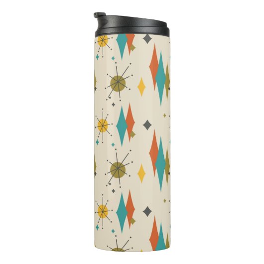 Retro Vintag Mitte Mod Atomzeitalter Thermosbecher (Nach rechts gedreht)