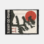 Retro Vintag Miyagi-do Karate Fleecedecke (Vorderseite (Horizontal))