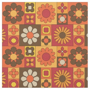 Retro Vintag Mod Orange Muster Stoff