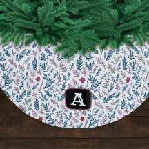 Retro Vintag Monogram Christmas Pflanze Muster
