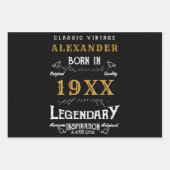 Retro Vintag Monogramm personalisierter Geburtstag Geschenkpapier Set (Vorderseite 3)