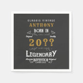 Retro Vintag Monogramm personalisierter Geburtstag Serviette (Vorderseite)