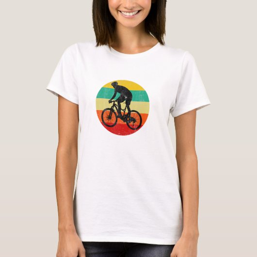 Retro Vintag Mountainbike Silhouette T-Shirt (Vorderseite)