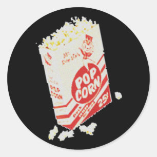 Retro Vintag Movie Theater Popcorn Runder Aufkleber
