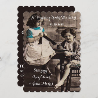 Retro Vintag Movie Themed Wedding Einladungen