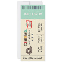Retro Vintag Movie Ticket Geburtstagsparty Einladu