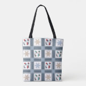 Retro Vintag Neujahr Weihnachts-Patchwork-Illustra Tasche (Rückseite)