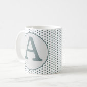 Retro Vintag Nostalgische grüne Polka Dots Kaffeetasse (Vorderseite Links)