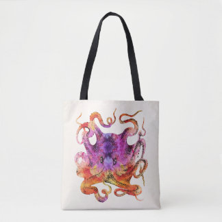 Retro Vintag Octopus Gefärbte Krawatte Wasserfarbe Tasche