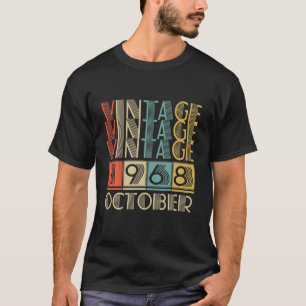 Retro Vintag Oktober 1968 53Rd Geburtstagsgeschenk T-Shirt