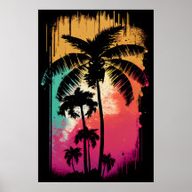 Retro Vintag Ombre Pop Art Palm Los Angeles Vibes