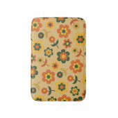 Retro Vintag Orange 70er Blume Muster Badematte (Vorderseite Vertikal)