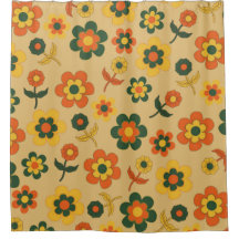 Retro Vintag Orange 70er Blume Muster
