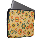 Retro Vintag Orange 70er Blume Muster Laptopschutzhülle (Vorne Rechts)