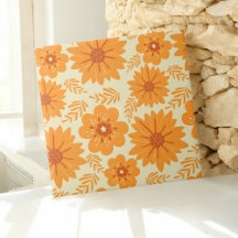Retro Vintag Orange Botanische Blume Muster Fall