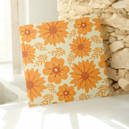 Retro Vintag Orange Botanische Blume Muster Fall Fliese