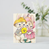 Retro Vintag Osterbüschel Feiertag Postkarte (Stehend Vorderseite)