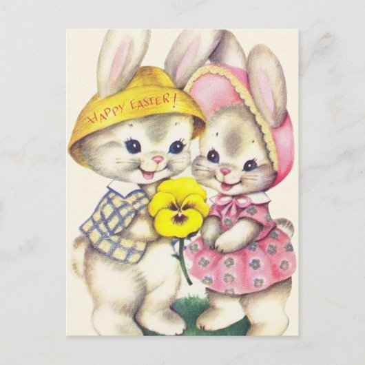 Retro Vintag Osterbüschel Feiertag Postkarte (Vorderseite)