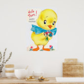 Retro-Vintag-Osterchick-Holiday-Dekor-Plakat Poster (Küche)