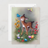 Retro Vintag Osterfest Postkarte (Vorne/Hinten)