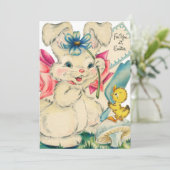 Retro-Vintag Osterhase Feiertagskarte (Stehend Vorderseite)