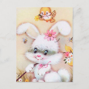 Retro Vintag Osterhase Postkarte