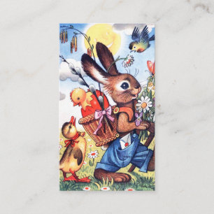 Retro Vintag Osterhasen Begrüßung Visitenkarte