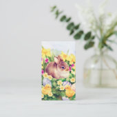 Retro Vintag Osterhasen Begrüßung Visitenkarte (Stehend Vorderseite)