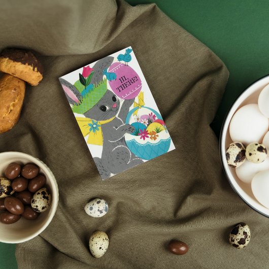 Retro Vintag Osterhasen fühlen Stimmung Feiertagskarte