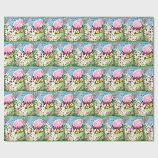 Retro-Vintag Osterhasen Geschenkpapier (Flach)