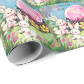 Retro-Vintag Osterhasen Geschenkpapier (Rolleneckpunkt)