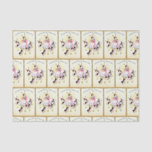 Retro Vintag Osterhasen Party gekachelt Seidenpapier (Vorderseite)