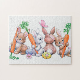 Retro-Vintag Osterhasen Puzzle