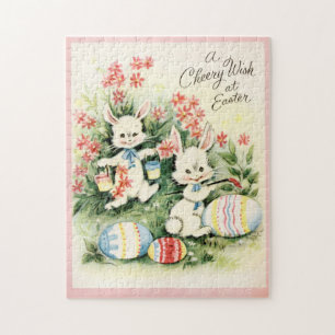 Retro-Vintag Osterhasen Puzzle