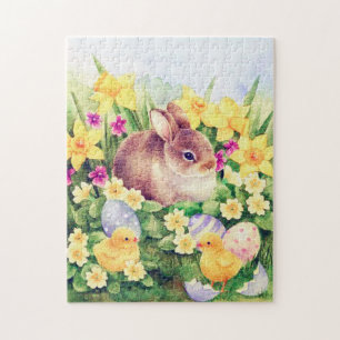 Retro-Vintag Osterhasen Puzzle