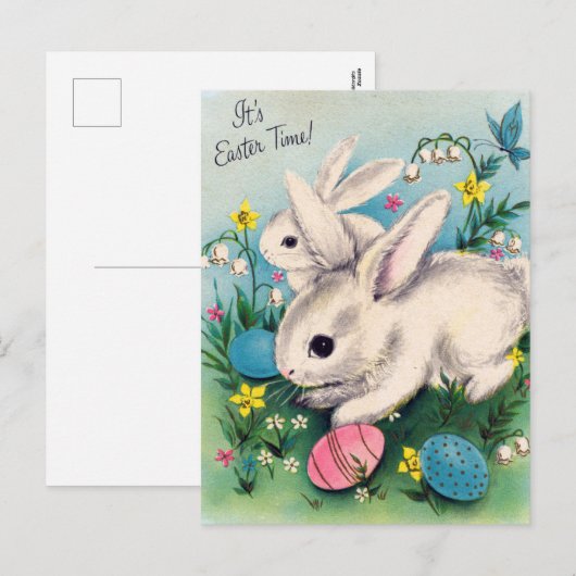 Retro Vintag Osterhütten Holiday Postkarte (Vorne/Hinten)