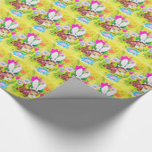 Retro-Vintag-Osterkatze-Feier Geschenkpapier (Ecke)