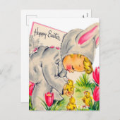 Retro Vintag Osterkinderkarte Feiertagspostkarte (Vorne/Hinten)