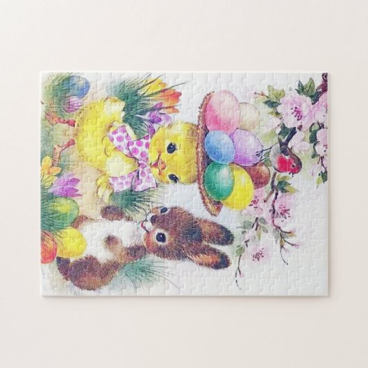 Retro Vintag Ostern Friends Holiday Puzzle (Horizontal)