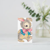 Retro Vintag Ostern Hasen Holiday hinzufügen Gruß Visitenkarte (Stehend Vorderseite)