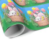 Retro Vintag Ostersonnenkorb Party gekachelt Geschenkpapier (Rolleneckpunkt)