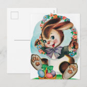 Retro Vintag Ostersonnige Postkarte (Vorne/Hinten)