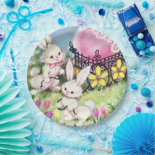 Retro Vintag Ostersonntag Pappteller (Party)