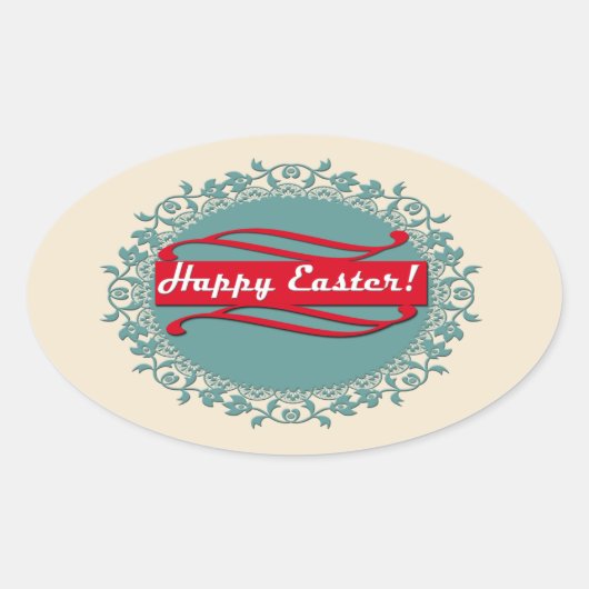 Retro, Vintag Ovaler Aufkleber (Vorderseite)