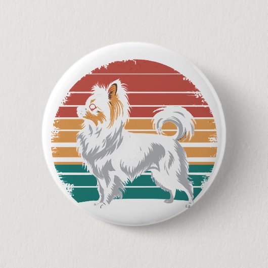Retro Vintag Papillon Dog Lover Animal Papillon Button (Vorderseite)