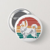 Retro Vintag Papillon Dog Lover Animal Papillon Button (Vorne & Hinten)