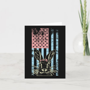 Retro Vintag Pastell American Flag Osterhase Karte